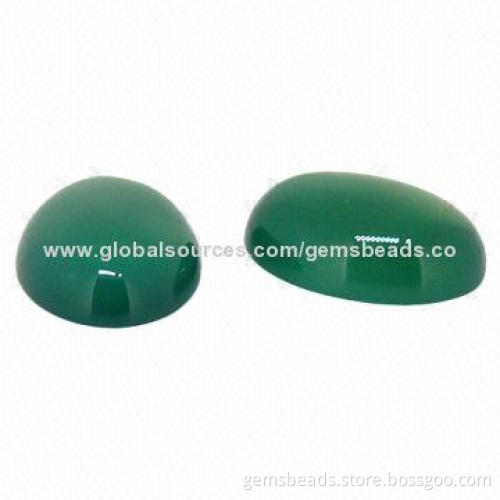 Gemstone Green Agate Cabochon Beads, Customized Designs Acceptable